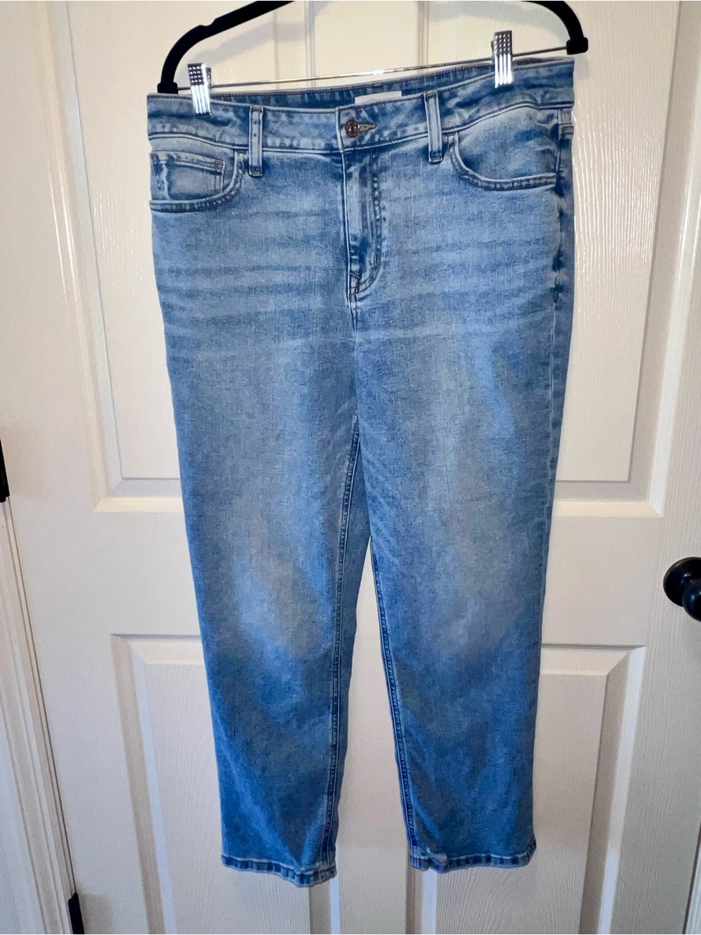 M Jeans by Maurices High Rise Slim Straight Ankle Distressed Jeans Size 14 Short - Picture 9 of 16